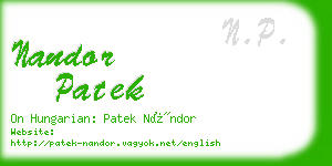 nandor patek business card